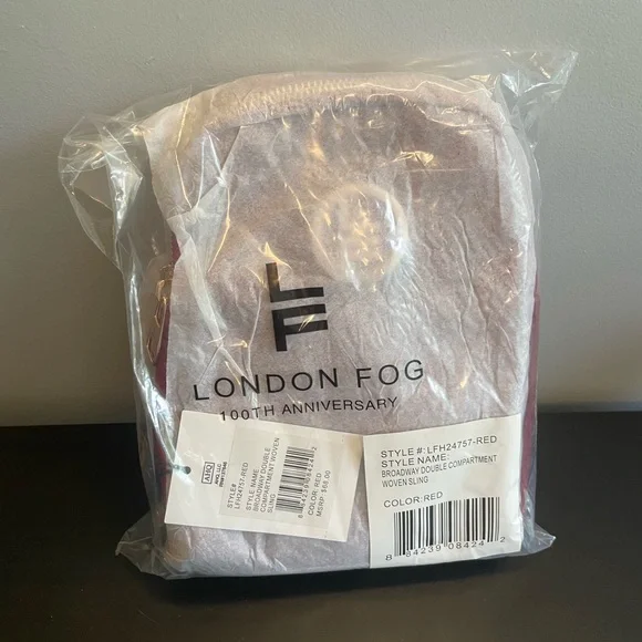 London Fog Red Textured Sling Bag - Picture 5 of 6